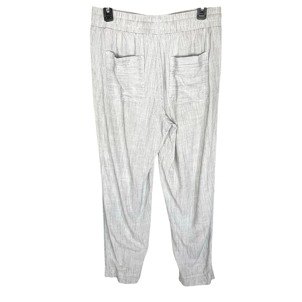 SPLENDID Women’s Angie Linen Cropped Drawsting Gray Stripe Pant - Picture 4 of 4
